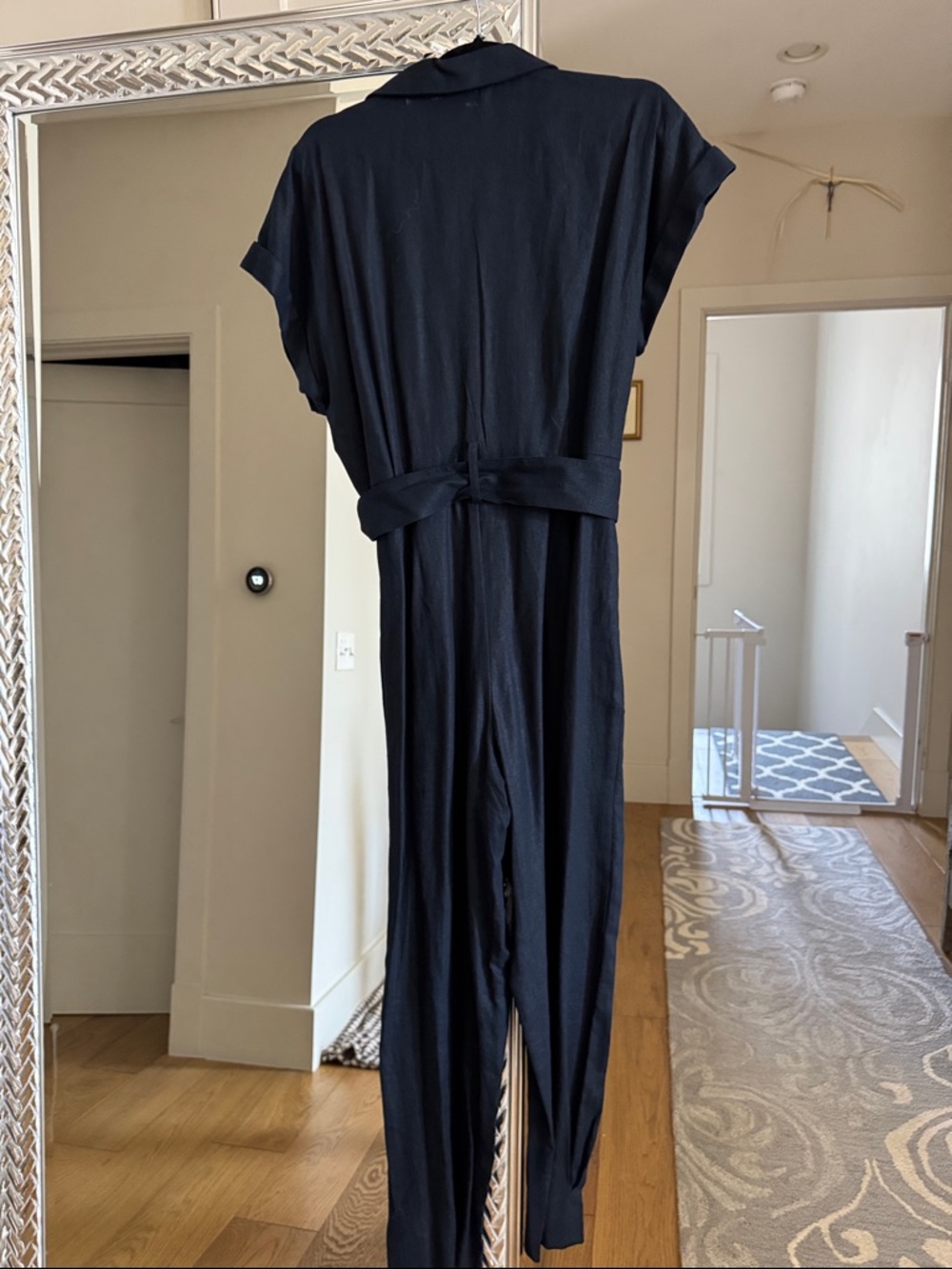 NWOT Zara Classic Belted Jumpsuit Linen Blend - Picture 8 of 10